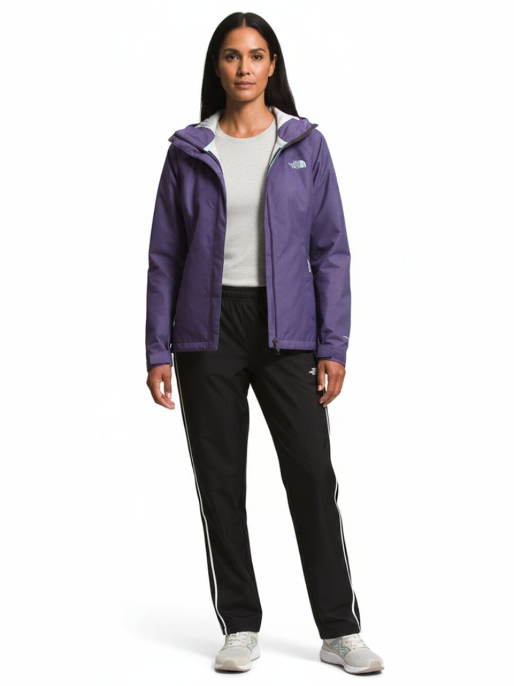The North Face HyVent 2.5L Sz L Purple Waterproof Hooded Rain Jacket Women's